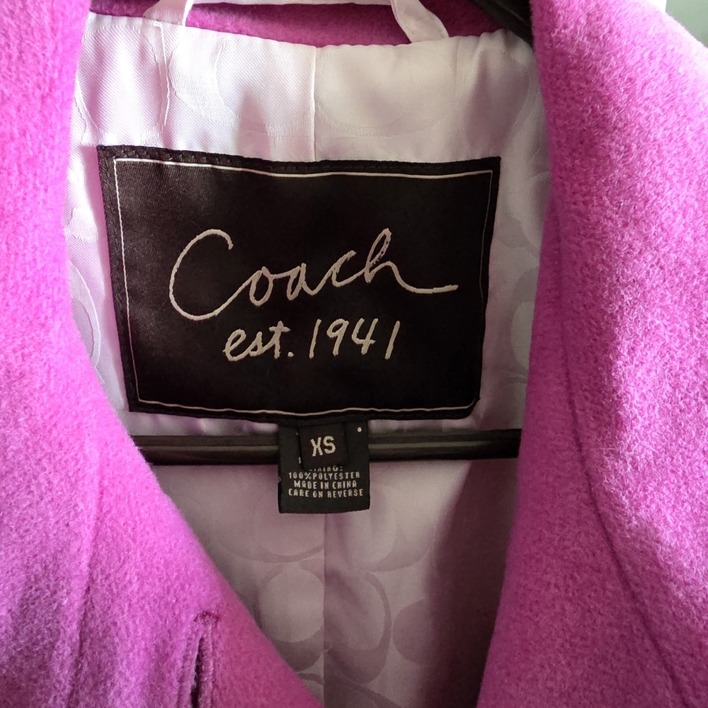 NWOT Coach Extra Small Fusha Peacoat With Silver Buttons - Picture 5 of 12